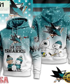 San Jose Sharks NHL Snoopy Peanuts Christmas 3D Hoodie