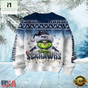 Seattle Seahawks Grinch Season 2025 Christmas Ugly Sweater