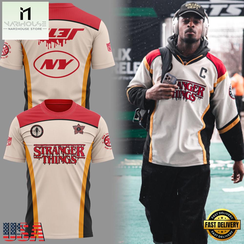 Stranger Things S5 Commemorative New York Jets Inspired 3D Shirt Stranger Things S5 Commemorative New York Jets Inspired 3D Shirt