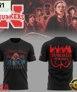 Stranger Things S5 Nebraska Huskers Cornhuskers Flame T-Shirt