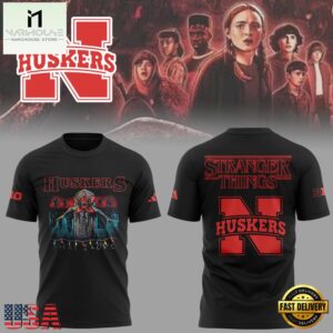 Stranger Things S5 Nebraska Huskers Graphic Fan T-Shirt