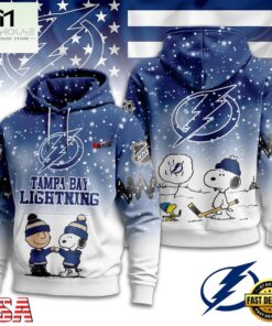 Tampa Bay Lightning NHL Snoopy Peanuts Christmas 3D Hoodie