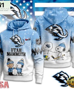 Utah Mammoth NHL Snoopy Peanuts Christmas 3D Hoodie