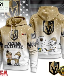 Vegas Golden Knights NHL Snoopy Peanuts Christmas 3D Hoodie