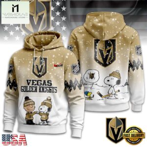 Vegas Golden Knights NHL Snoopy Peanuts Christmas 3D Hoodie
