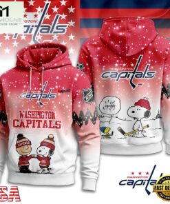 Washington Capitals NHL Snoopy Peanuts Christmas 3D Hoodie