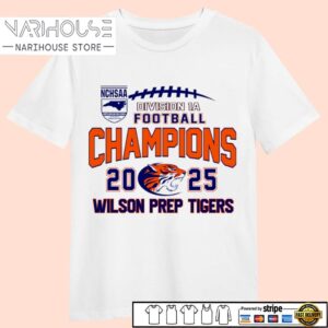 Wilson Prep Tigers 2025 NCHSAA Division 1A Football Champions T Shirt