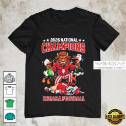 Indiana Hoosiers Beat Miami Hurricanes National Champions CFP 2026 Mascot T-Shirt