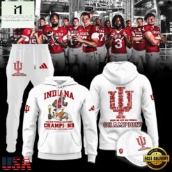 Indiana Hoosiers CFP National Champions 2026 Mascot Winner White Hoodie