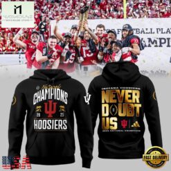 Indiana Hoosiers CFP National Champions 2026 Never Doubt US Black Gold Hoodie