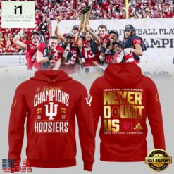 Indiana Hoosiers CFP National Champions 2026 Never Doubt US Red Hoodie