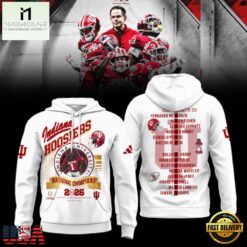Indiana Hoosiers CFP National Champions 2026 Winner Team Player Name White Hoodie