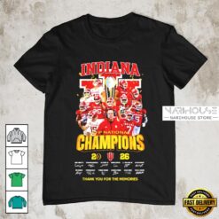 Indiana Hoosiers Football CFP National Champions 2026 Thank You Memories T-Shirt