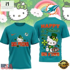 Miami Dolphins Hello Kitty St Patrick Day Limited Edition T-Shirt