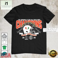 Miami Hurricanes 2026 CFP Vrbo Fiesta Bowl Champions T-Shirt