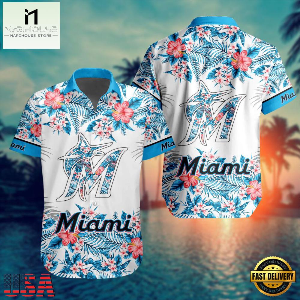 MLB Miami Marlins Beach Summer Wear Hawaiian Shirt MLB Miami Marlins Beach Summer Wear Hawaiian Shirt