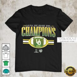 Oregon Ducks 2026 CFP Orange Bowl Champions College Football T-Shirt