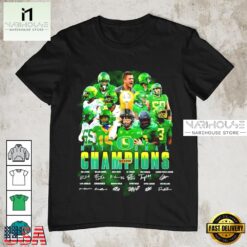 Oregon Ducks 2026 College Football Playoff National Champions Signatures T-Shirt