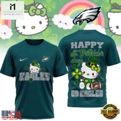 Philadelphia Eagles Hello Kitty St Patrick Day Limited Edition T-Shirt