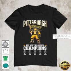 Pittsburgh Steelers AFC North 2025 Division Champions Mascot Graphic T-Shirt