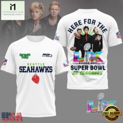 Seattle Seahawks Here For The Green Day Super Bowl LX 3D T-Shirt