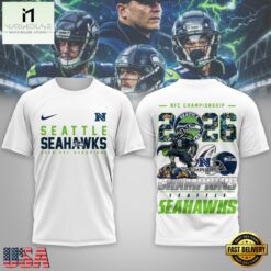 Seattle Seahawks NFL 2026 NFC Champions 3D T-Shirt