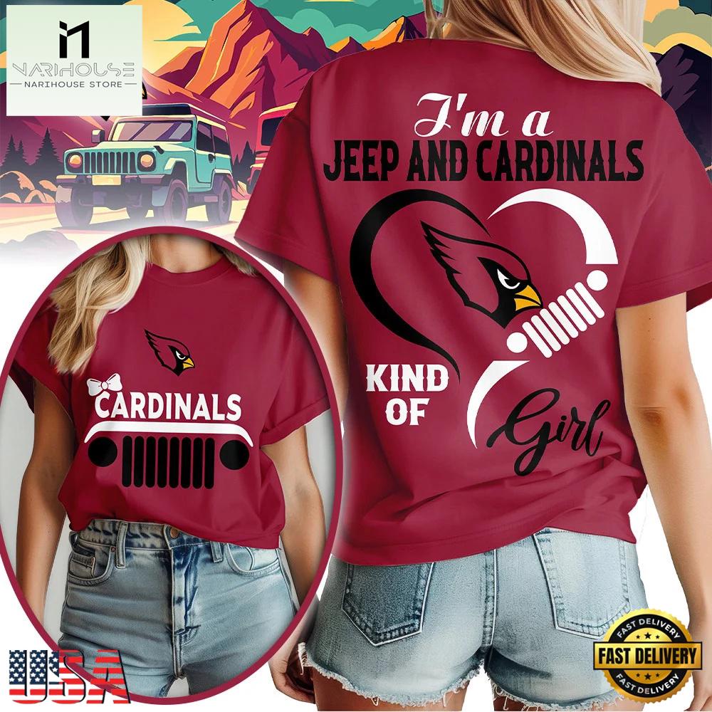 Arizona Cardinals NFL Jeep Girl Women's New 2026 Shirt-Red Arizona Cardinals NFL Jeep Girl Women's New 2026 Shirt-Red