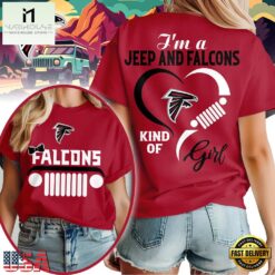 Atlanta Falcons NFL Jeep Girl Women's Shirt-Red