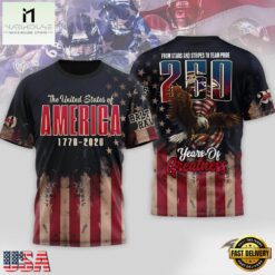Baltimore Ravens 2026 NFL 250th Anniversary Of America 3D Shirt