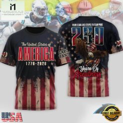 Carolina Panthers 2026 NFL 250th Anniversary Of America 3D Shirt