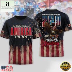 Detroit Lions 2026 NFL 250th Anniversary Of America 3D Shirt