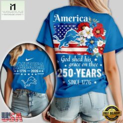 Detroit Lions NFL America The Beautiful 250 Years 3D Shirt
