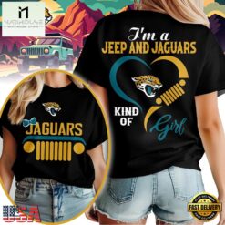 Jacksonville Jaguars NFL Jeep Girl Women's Black 3D Shirt