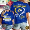 Los Angeles Rams NFL Jeep Girl Women's Blue 3D T-Shirt