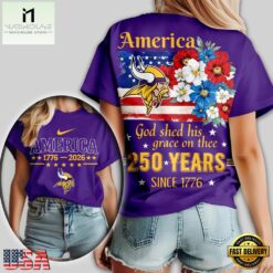 Minnesota Vikings NFL America The Beautiful 250 Years 3D Shirt