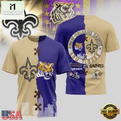 New Orleans Saints NFL x LSU Tigers NCAA Limited Edition 3D Shirt