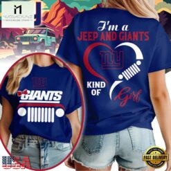 New York Giants NFL Jeep Girl Women's Blue T Shirt
