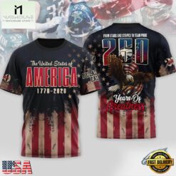 Philadelphia Eagles 2026 NFL 250th Anniversary Of America 3D Shirt