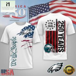 Philadelphia Eagles NFL We The People USA 250th Anniversary White T Shirt