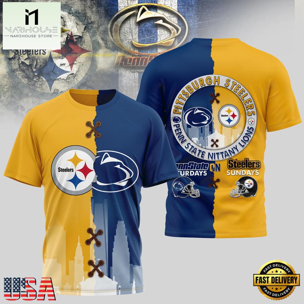 Pittsburgh Steelers NFL x Penn State Nittany Lions NCAA Unisex T Shirt Pittsburgh Steelers NFL x Penn State Nittany Lions NCAA Unisex T Shirt