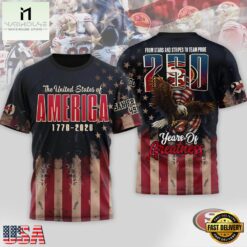 San Francisco 49ers 2026 NFL 250th Anniversary Of America 3D Shirt