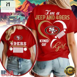 San Francisco 49ers NFL Jeep Girl Women's Red 3D Shirt