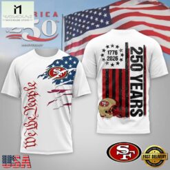 San Francisco 49ers NFL We The People USA 250th Anniversary White T Shirt