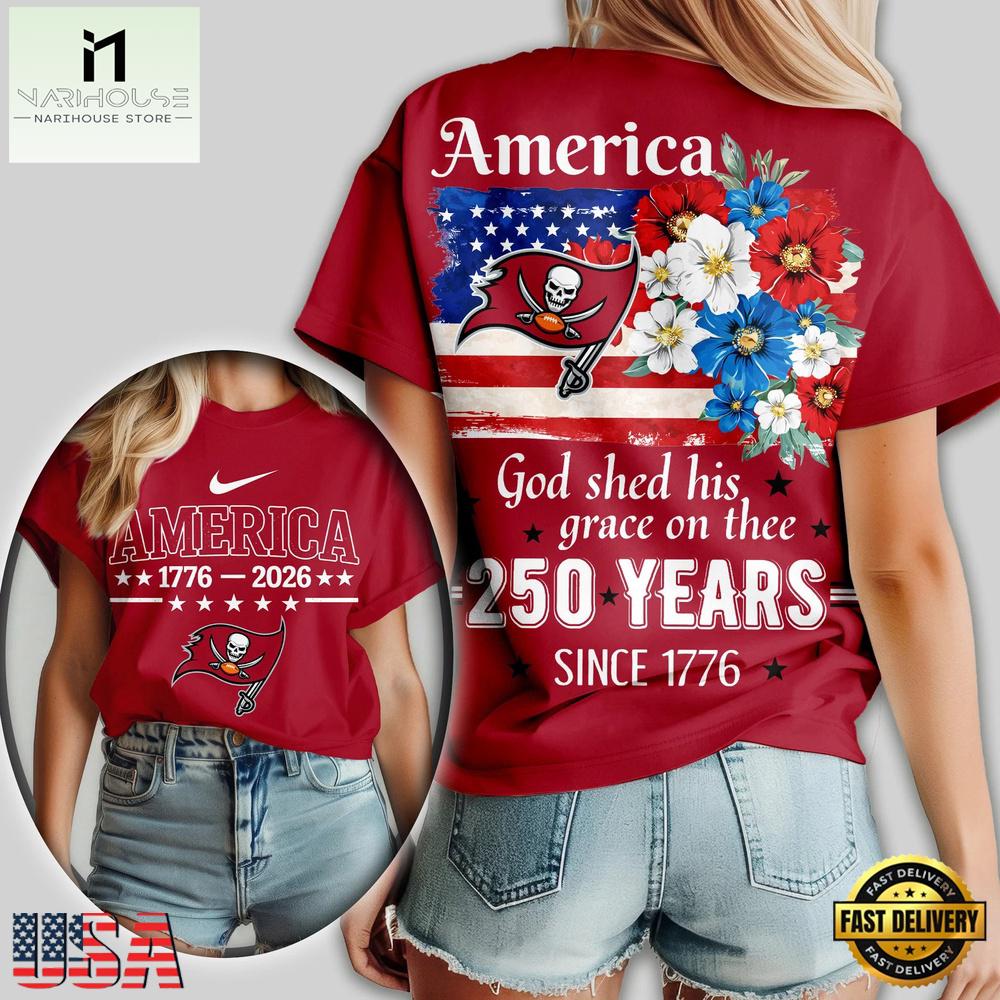 Tampa Bay Buccaneers NFL America The Beautiful 250 Years 2026 Women T Shirt Tampa Bay Buccaneers NFL America The Beautiful 250 Years 2026 Women T Shirt