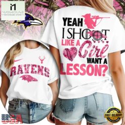 Baltimore Ravens Premium NFL Shoot Like A Girl Women T-Shirt