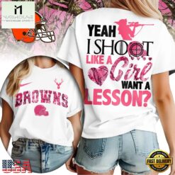 Cleveland Browns Premium NFL Shoot Like A Girl Women T-Shirt