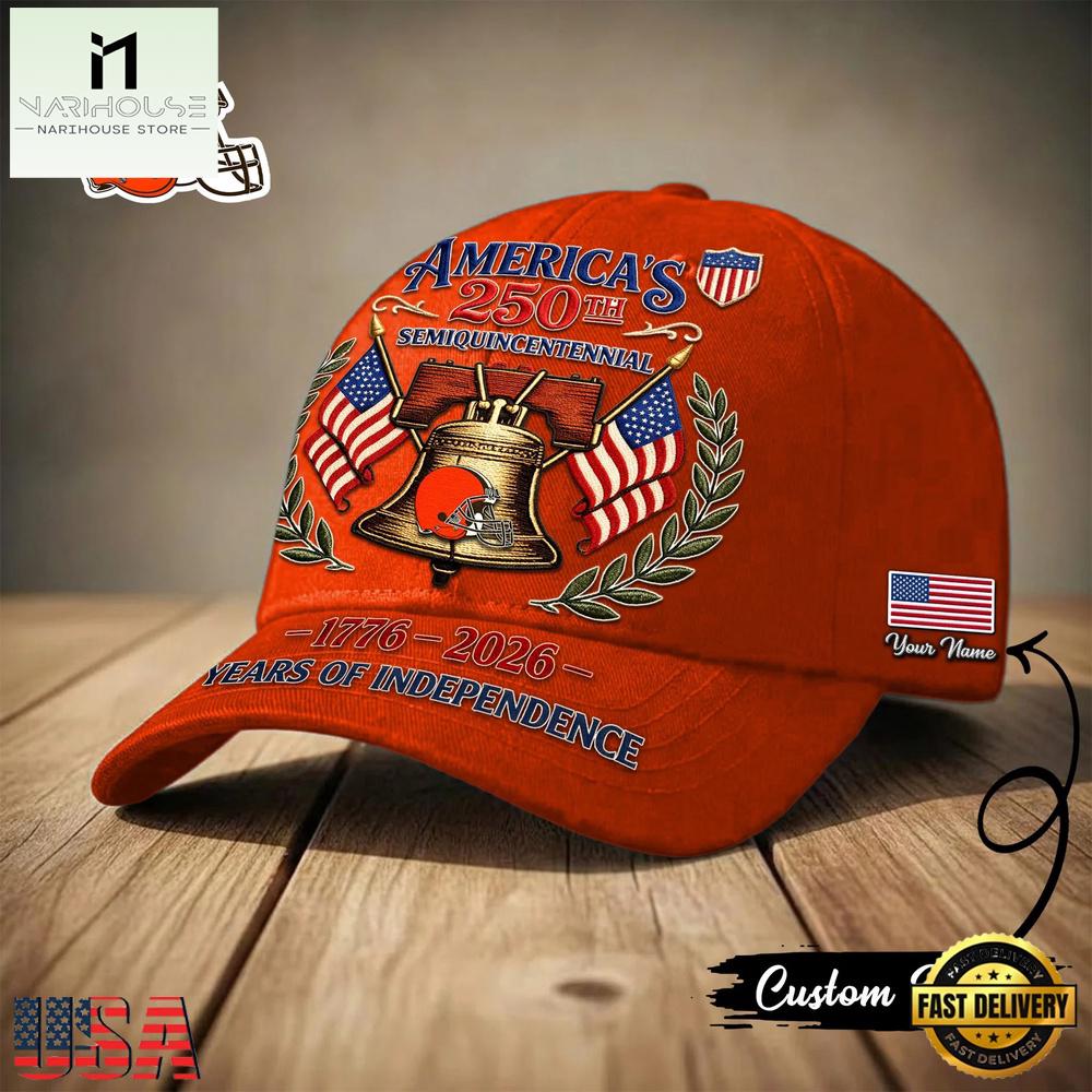 NFL Cleveland Browns US 250Th Anniversary Custom Name Classic Cap Hat NFL Cleveland Browns US 250Th Anniversary Custom Name Classic Cap Hat