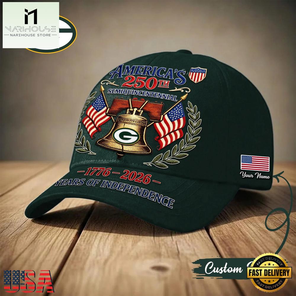 NFL Green Bay Packers US 250Th Anniversary Custom Name Classic Cap Hat NFL Green Bay Packers US 250Th Anniversary Custom Name Classic Cap Hat