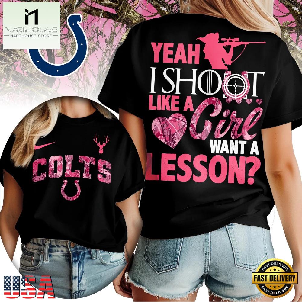 Indianapolis Colts NFL Shoot Like A Girl Women Shirt Indianapolis Colts NFL Shoot Like A Girl Women Shirt