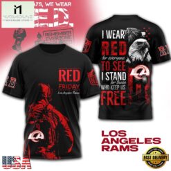 Los Angeles Rams 2026 NFL RED Friday 3D T Shirt